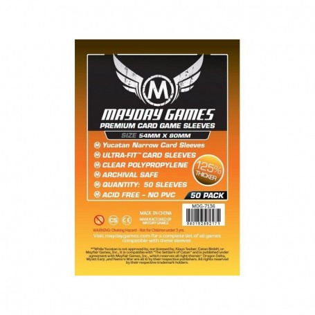 Fundas Premium Yucatan Narrow Card Game Transaparentes 54 X 80 MM (50 pack) MayDay