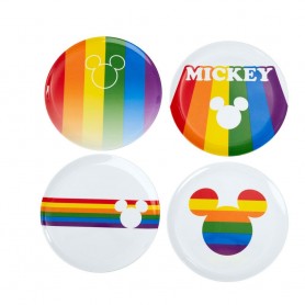 Disney Pack de 4 Placas Mickey Rainbow