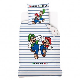 Funda nordica Premium Mario y Luigi Super Mario cama 90 algodon
