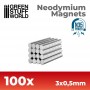 Imanes Neodimio 3x0'5mm - 100 unidades (N35)