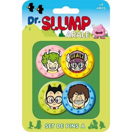 Dr. Slump Pack 4 Chapas Set A