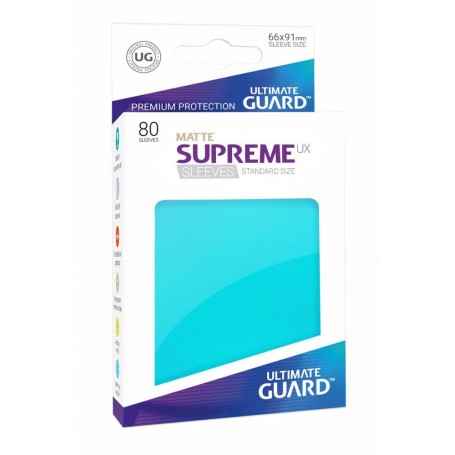 Ultimate Guard Supreme UX Sleeves Fundas de Cartas Tamaño Estándar Aguamarina Mate (80)